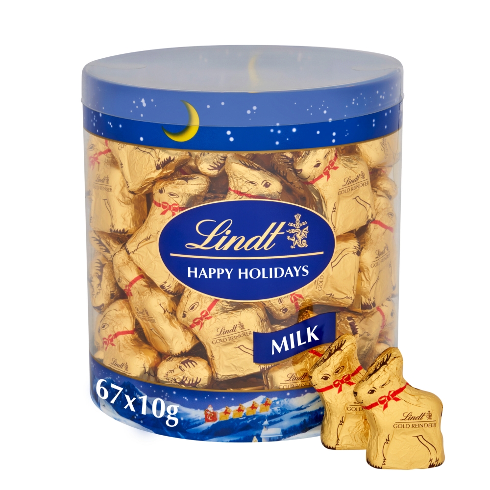 06831_lindt_mini_reindeer_drum_a_.jpg Lindt Gold Reindeer Christmas Milk Chocolate Drum 10g - Image 1