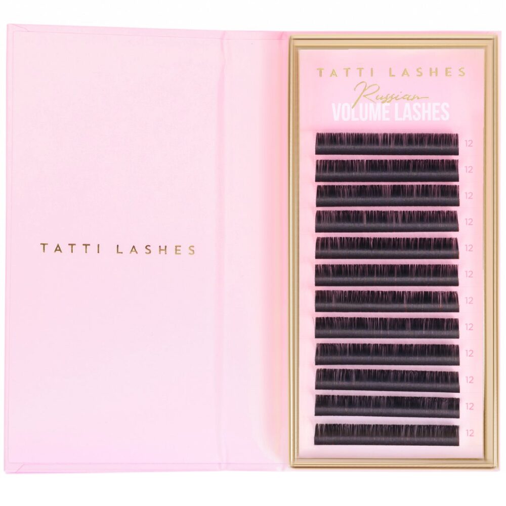 16598-1.jpg Tatti Lashes 8mm C Curl 0.03 Russian Volume Individual Lashes Black - Image 1