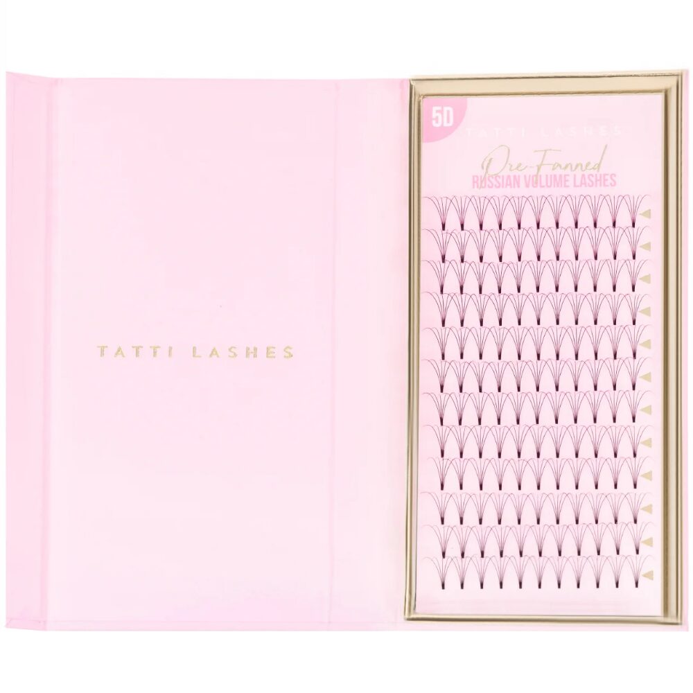 16688-1.jpg Tatti Lashes 13mm C Curl Pre-Fanned Russian Volume 5D Individual Lashes Black - Image 1