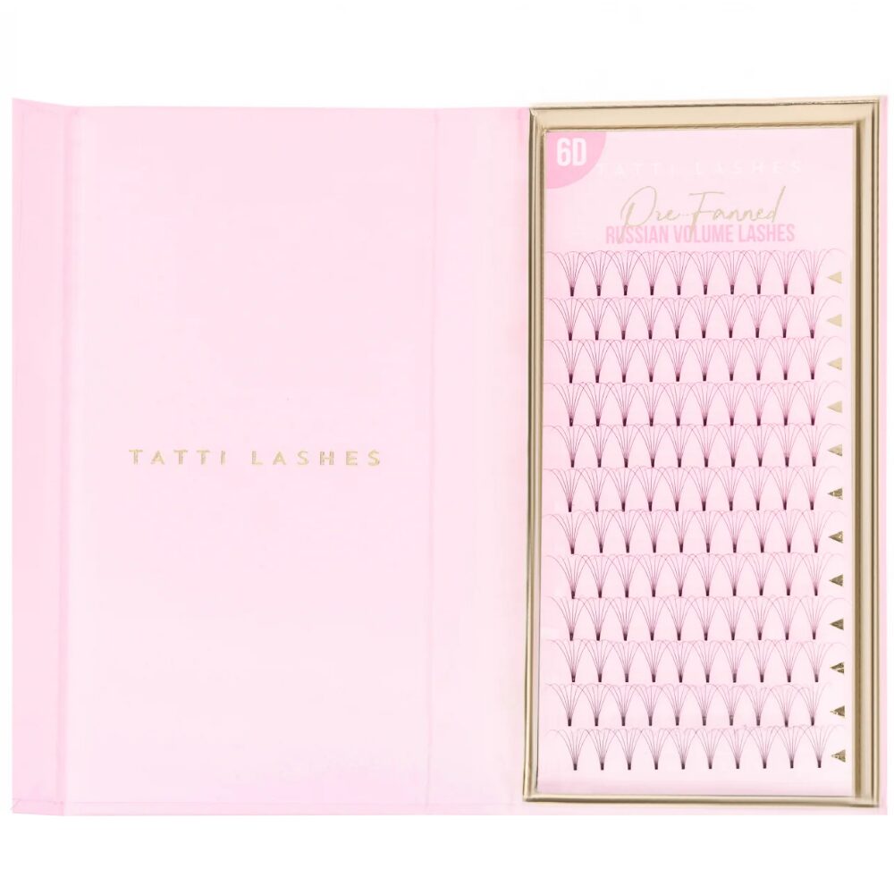 16697-1.jpg Tatti Lashes 14mm D Curl Pre-Fanned Russian Volume 6D Individual Lashes Black - Image 1