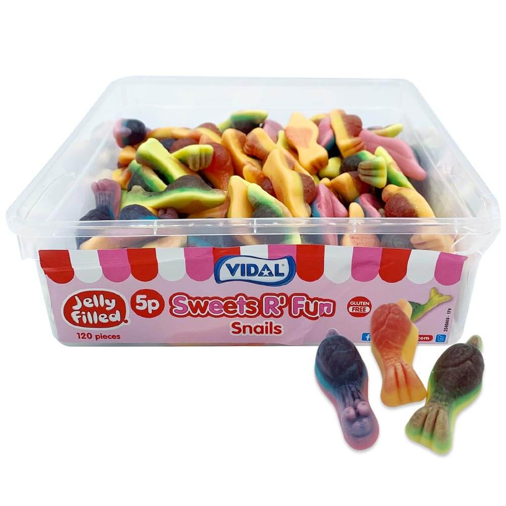 1834_na.jpg Vidal Jelly Filled Snails 5p Tub - Image 1