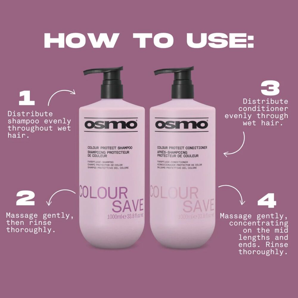 19832-3.jpg Osmo Colour Save Colour Protect Shampoo & Conditioner Twin 2 x 1000ml - Image 1