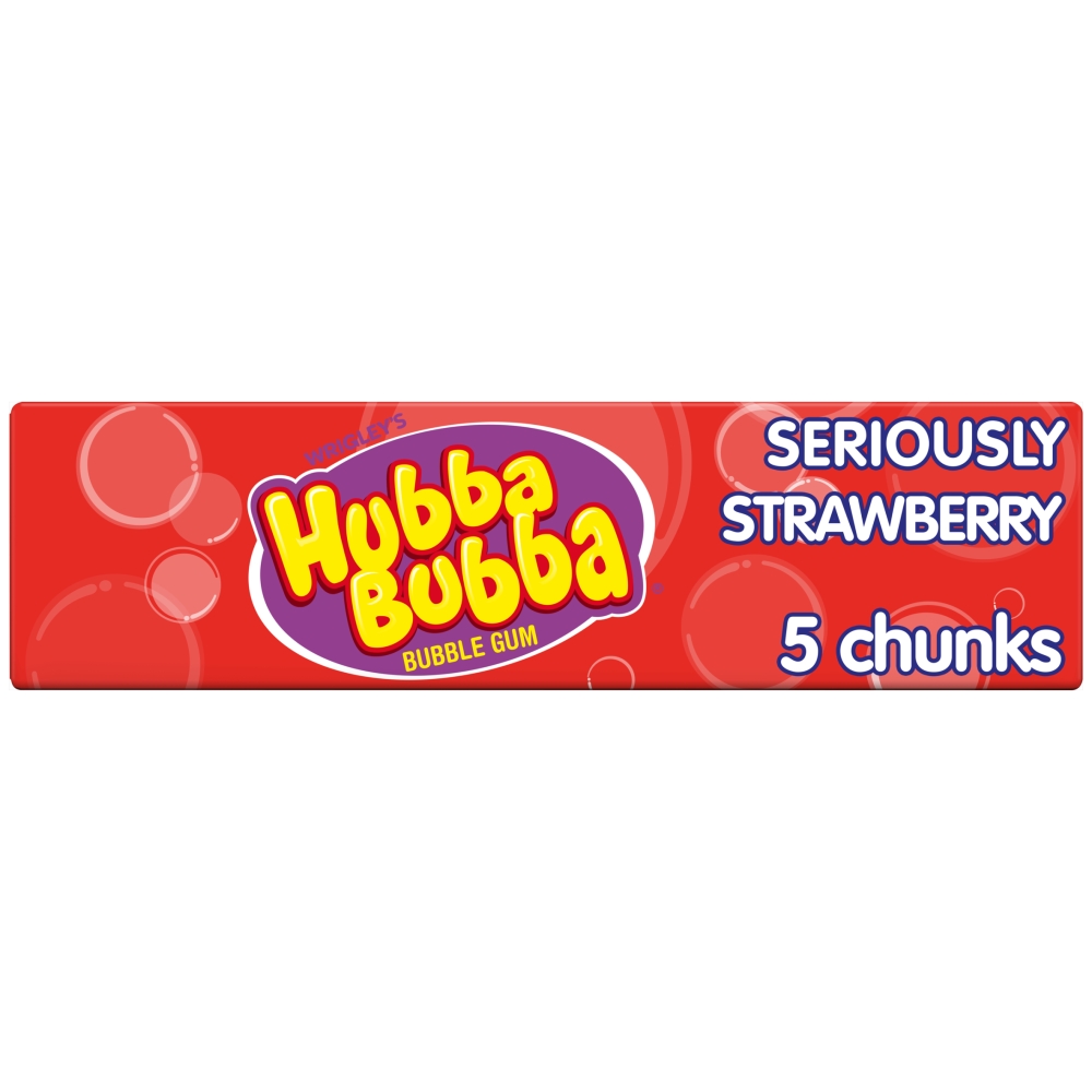 30133_a_23.jpg Hubba Bubba Seriously Strawberry Flavour Bubble Gum 5 Chunky Chews - Image 1
