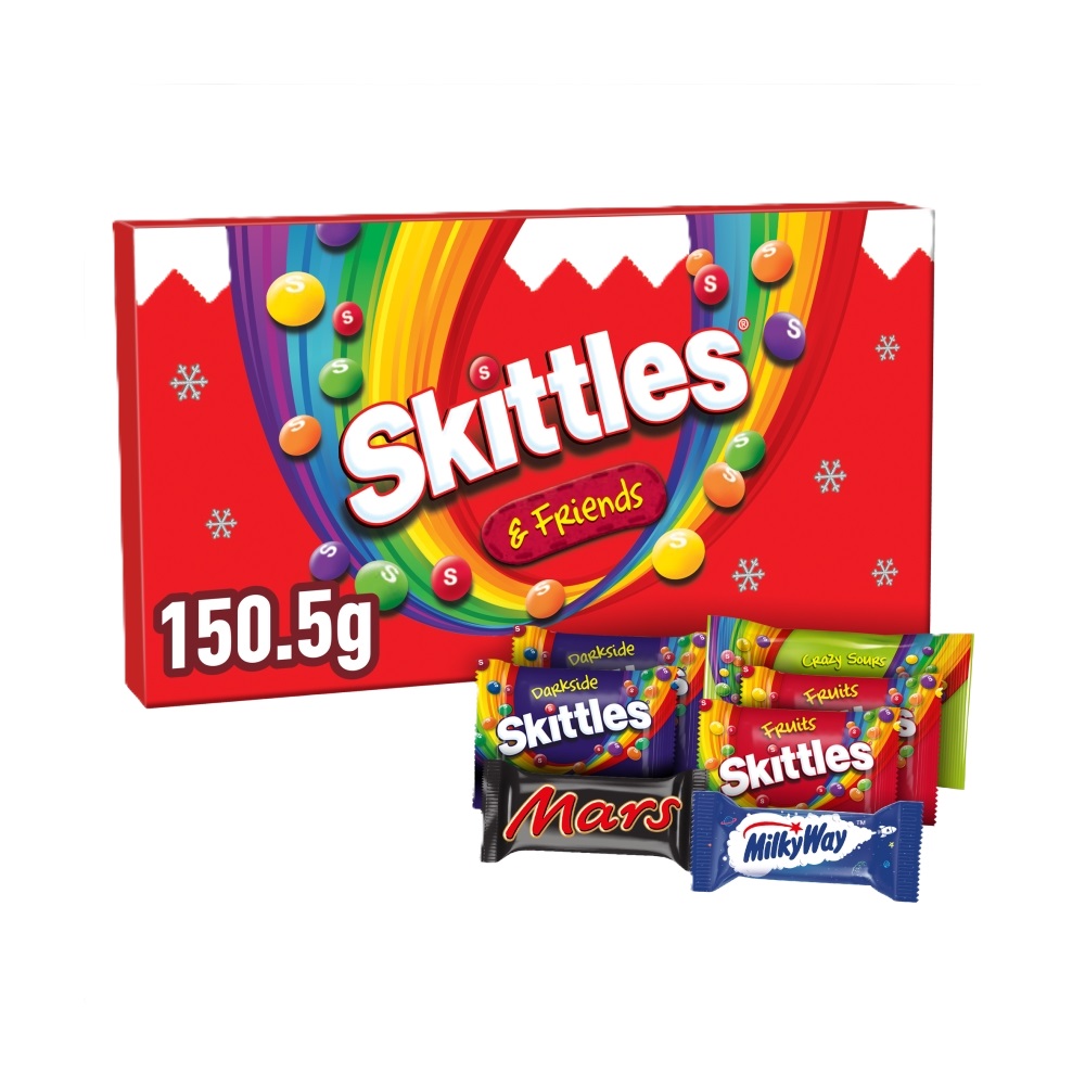 308392_a_24.jpg Skittles and Friends Sweets Medium Christmas Selection Box 150g - Image 1