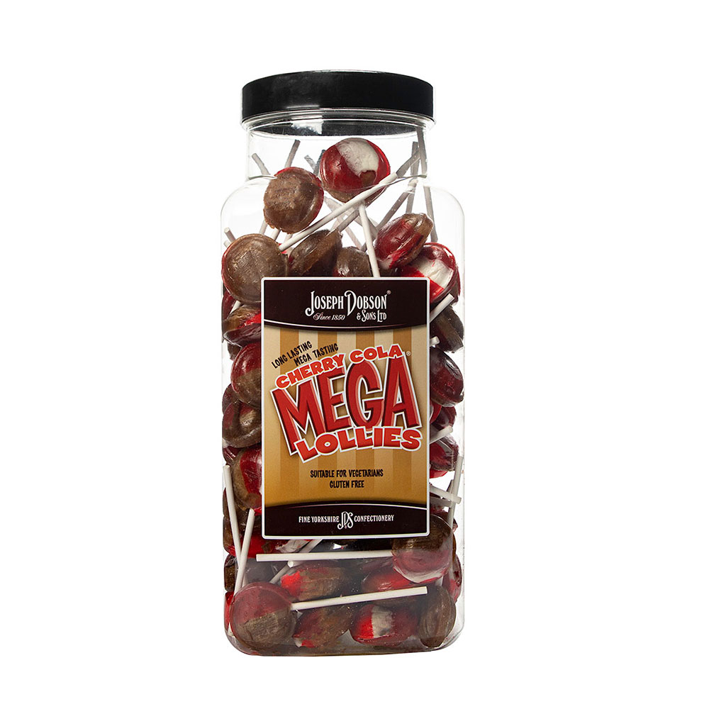 309024_aa.jpg Dobsons Cherry Cola Mega Lollies Jar - Image 1