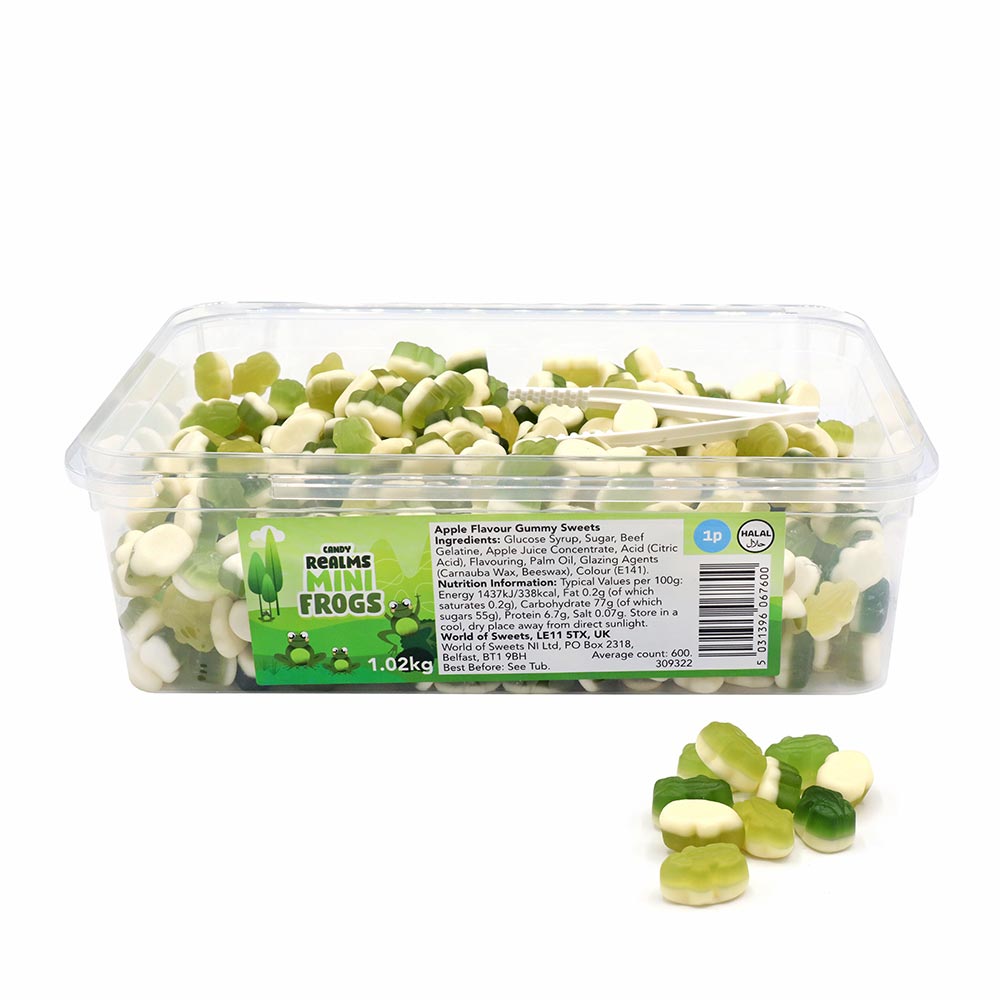 309322_a24.jpg Candy Realms Mini Frogs 1p Tub 1.02kg - Image 1