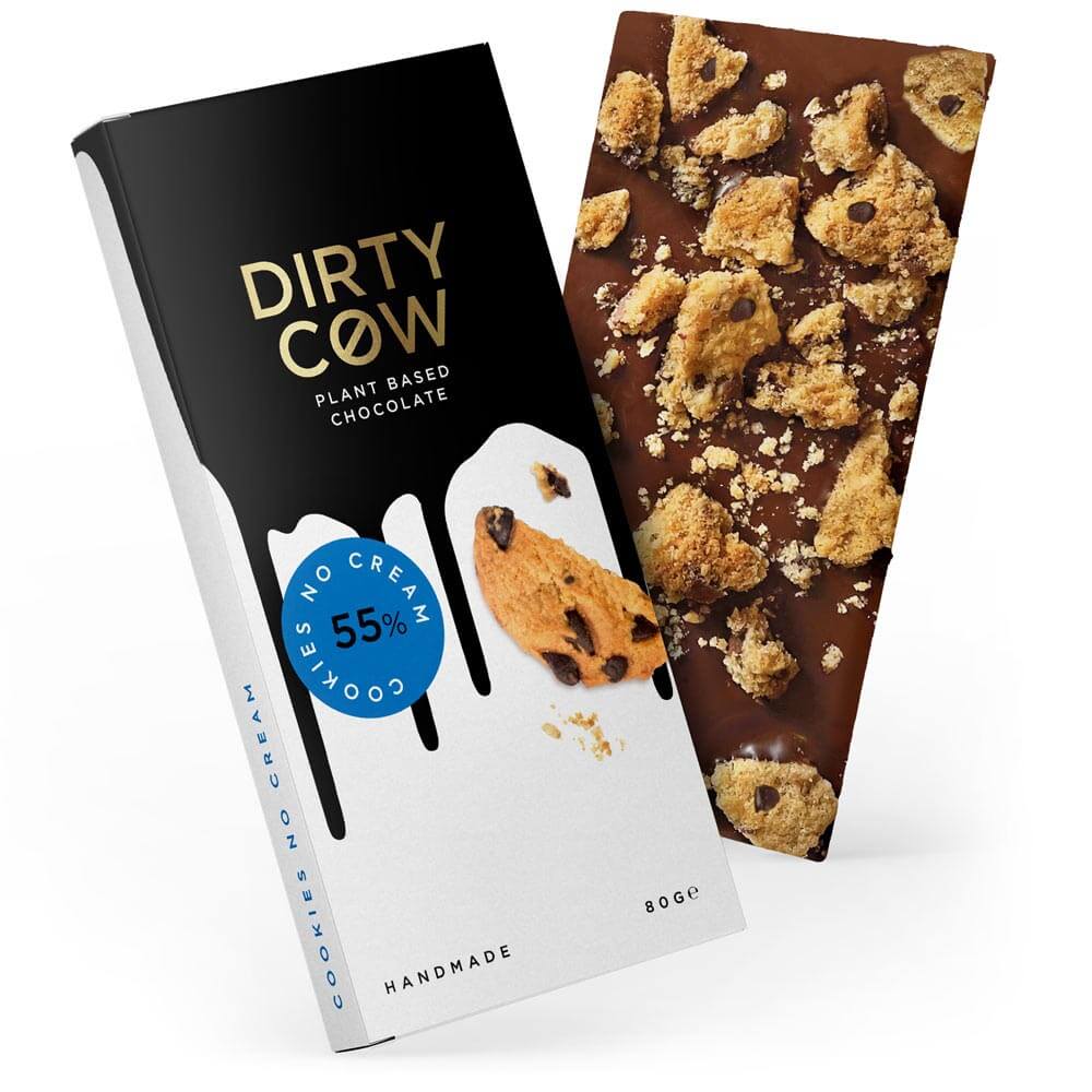309657_na.jpg Dirty Cow Cookies No Cream Plant Based Chocolate Bar 80g - Image 1