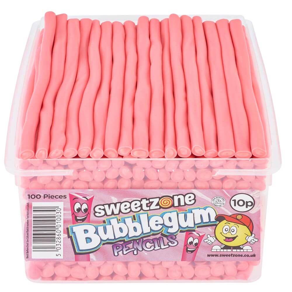 309875_a.jpg Sweetzone Bubblegum Pencils 10p Tub - Image 1