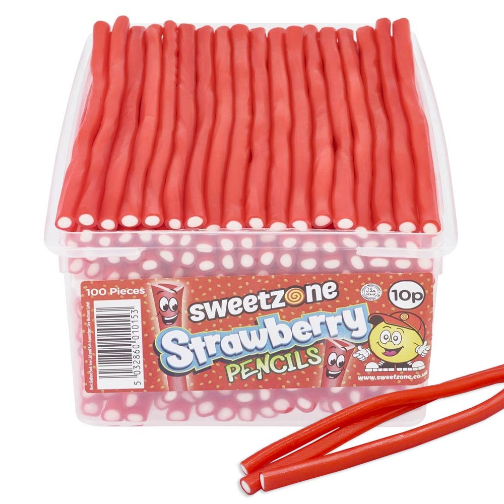 309879_na.jpg Sweetzone Strawberry Pencils 10p Tub - Image 1