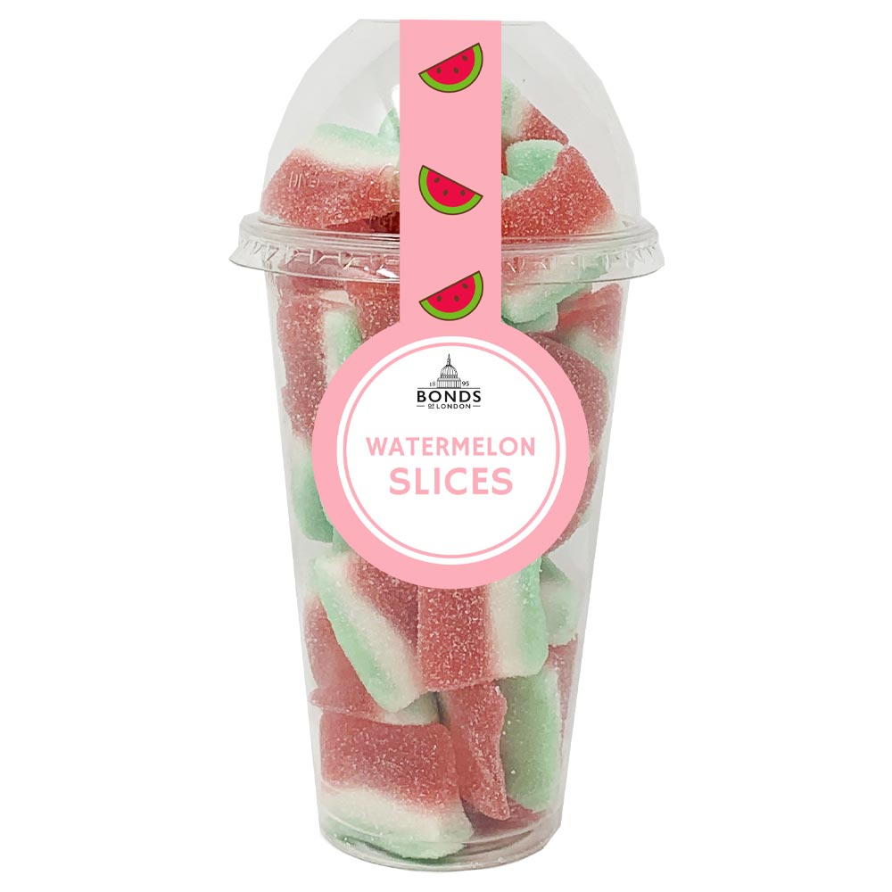 310087_a.jpg Bonds Watermelon Slices Candy Cup 250g - Image 1