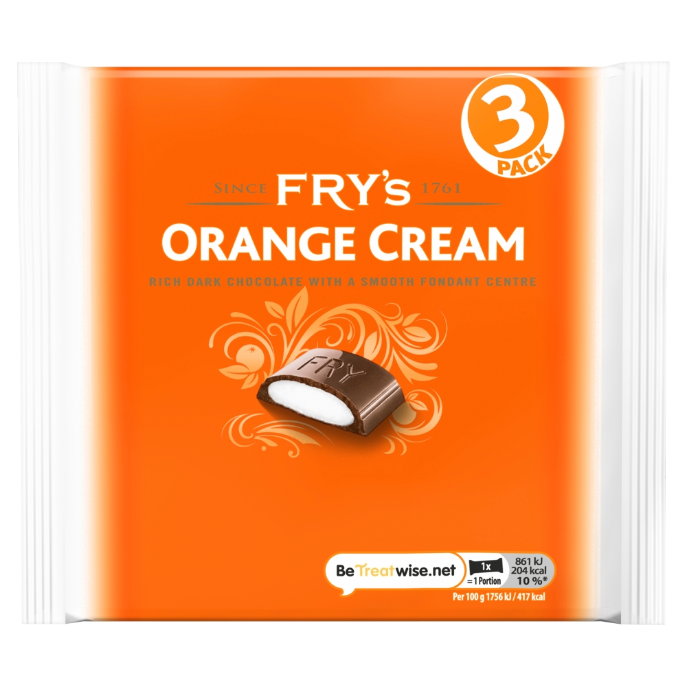 311826_a.jpg Fry's Orange Cream Chocolate Bar 3 Pack 147g - Image 1