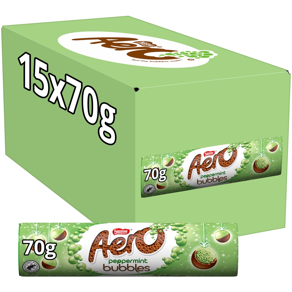 312277_aero_bubbles_peppermint_giant_tube_a24_.jpg Aero Bubbles Peppermint Chocolate Giant Tube 70g - Image 1