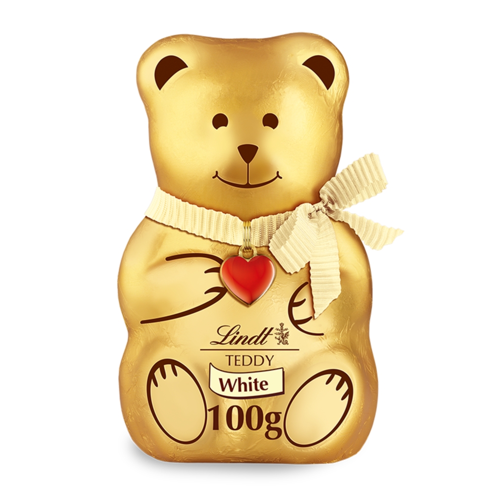 312296_lindt_teddy_bear_white_chocolate_a_.jpg Lindt Teddy Christmas White Chocolate 100g - Image 1
