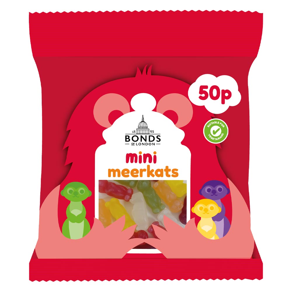 312688_a.jpg Bonds Mini Meerkats Treat Bags 50g - Image 1