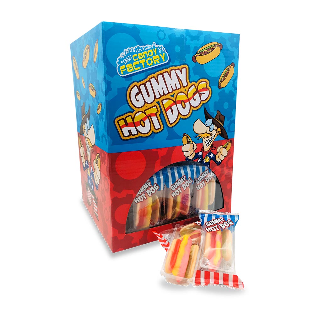 313185_a.jpg Crazy Candy Factory Gummy Mini Hot Dogs 10g - Image 1