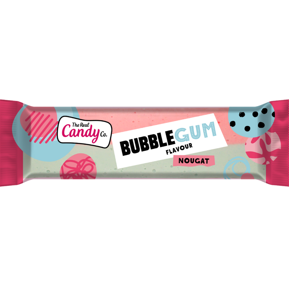313205_the_real_candy_co._bubblegum_nougat_bar_130g.png The Real Candy Co. Bubblegum Nougat Bar 130g - Image 1