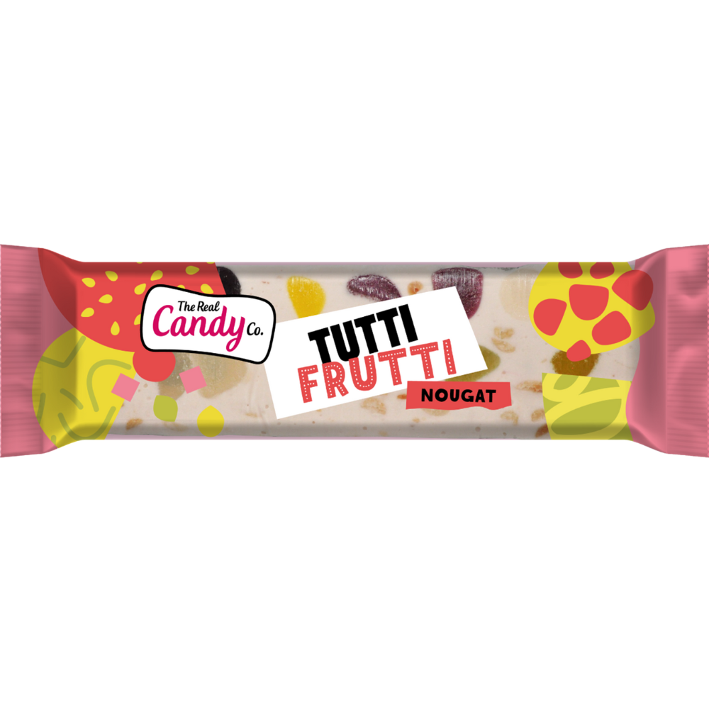 313207_the_real_candy_co._fruity_nougat_bar_130g.png The Real Candy Co. Tutti Frutti Nougat Bar 130g - Image 1