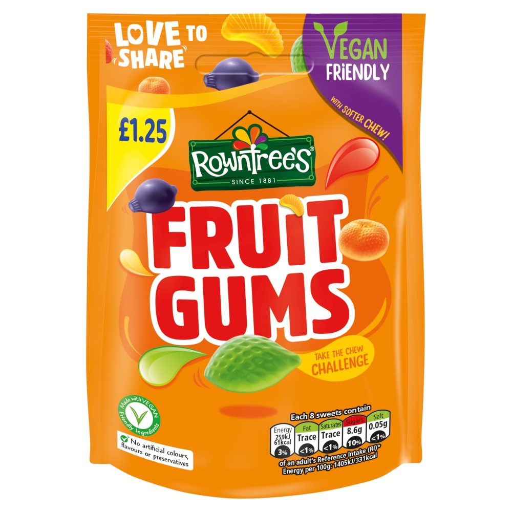 313409_a.jpg Rowntree's Fruit Gums Vegan Friendly Sweets Sharing Bag 120g - Image 1