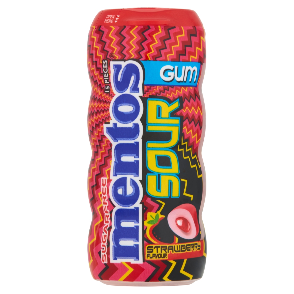313549_a_1.jpg Mentos Sour Gum Strawberry Flavour 30g - Image 1