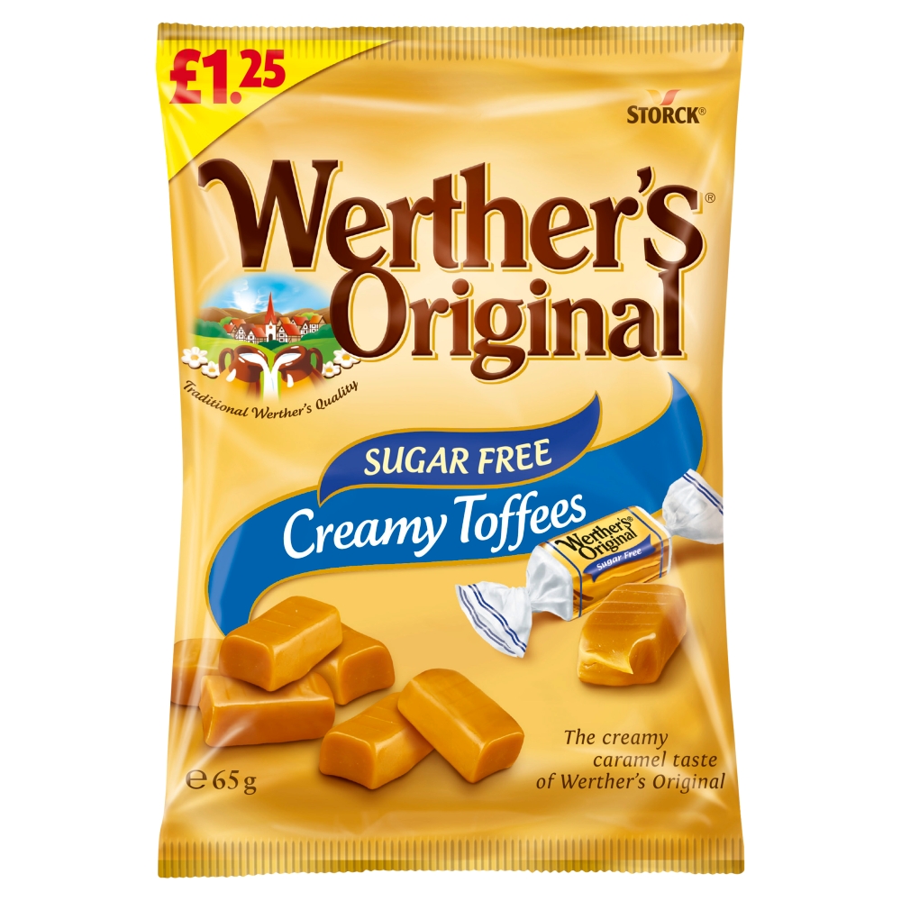 313950_a.jpg Werther's Original Sugar Free Creamy Toffees Bag 65g - Image 1