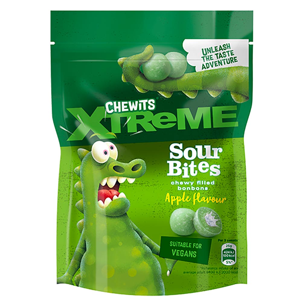 313988_a.jpg Chewits Xtreme Apple & Lemon Sour Bites 115g - Image 1