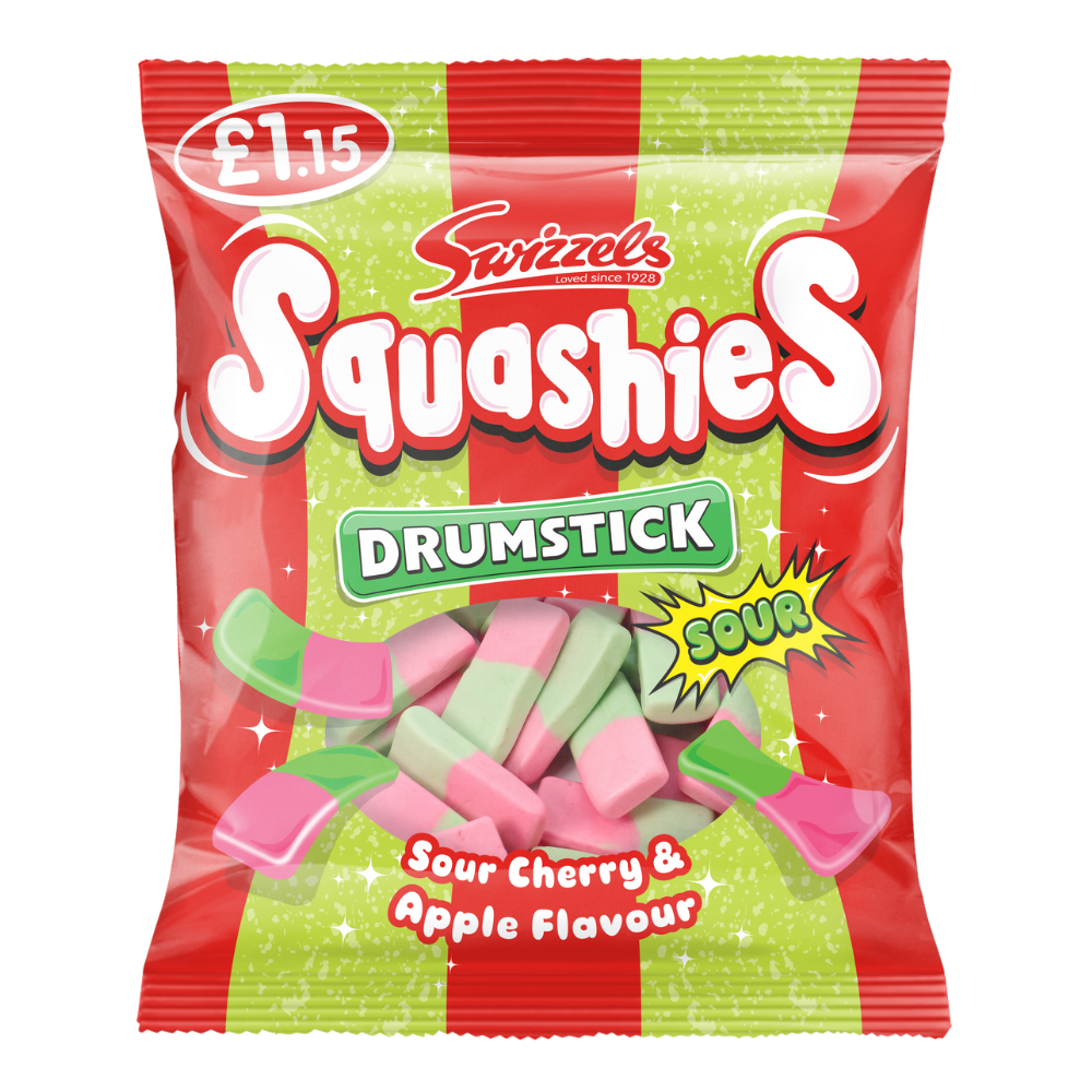 314421_a_24.png Swizzels Drumstick Squashies Sour Cherry & Apple Flavour Bag 120g - Image 1