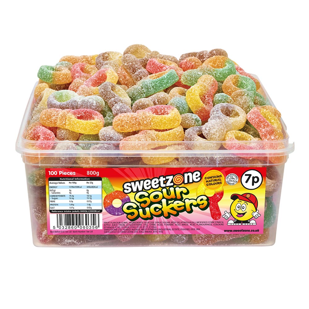 314520_a.jpg Sweetzone Sour Suckers 7p Tub 800g - Image 1