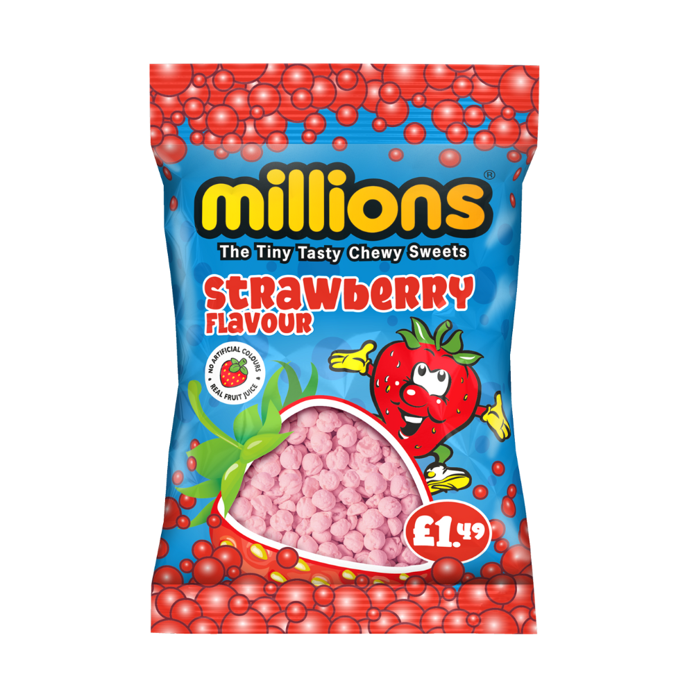 314860_a.png Millions Strawberry Bag 110g - Image 1