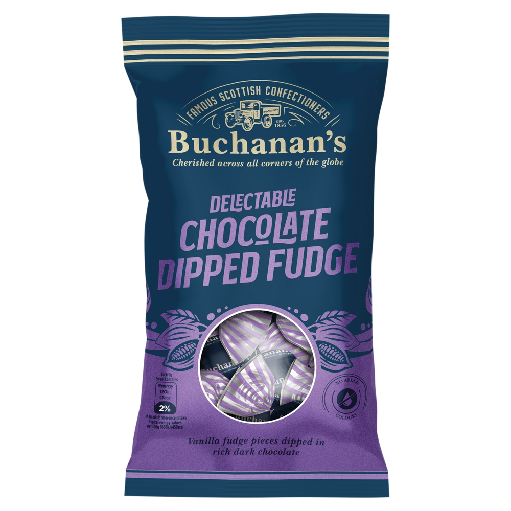 314912_a.jpg Buchanan's Delectable Chocolate Dipped Fudge Bag 120g - Image 1