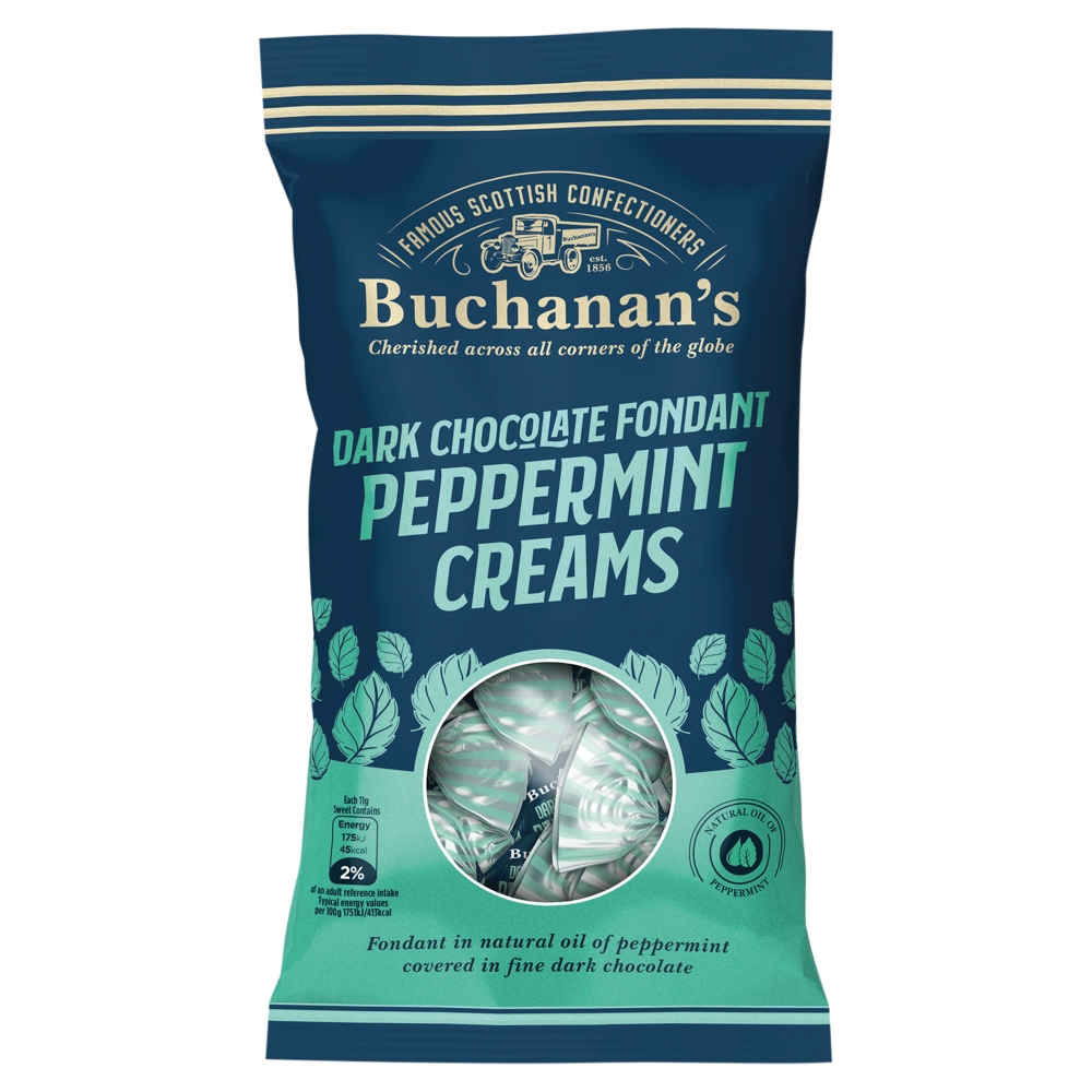 314924_a.jpg Buchanan's Dark Chocolate Fondant Peppermint Creams Bag 120g - Image 1