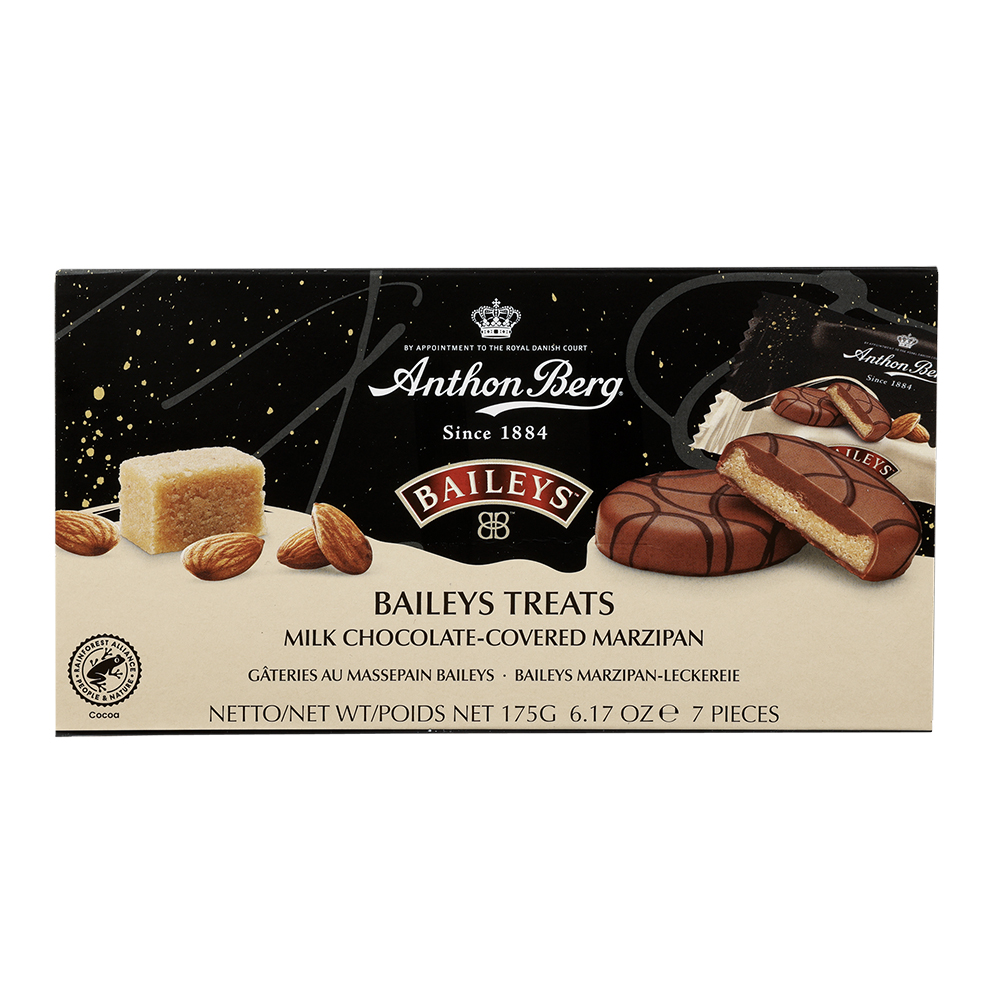 315365_-_991700_baileys_treat_12x175g_a.jpg Anthon Berg Baileys Milk Chocolate Covered Marzipan 175g - Image 1
