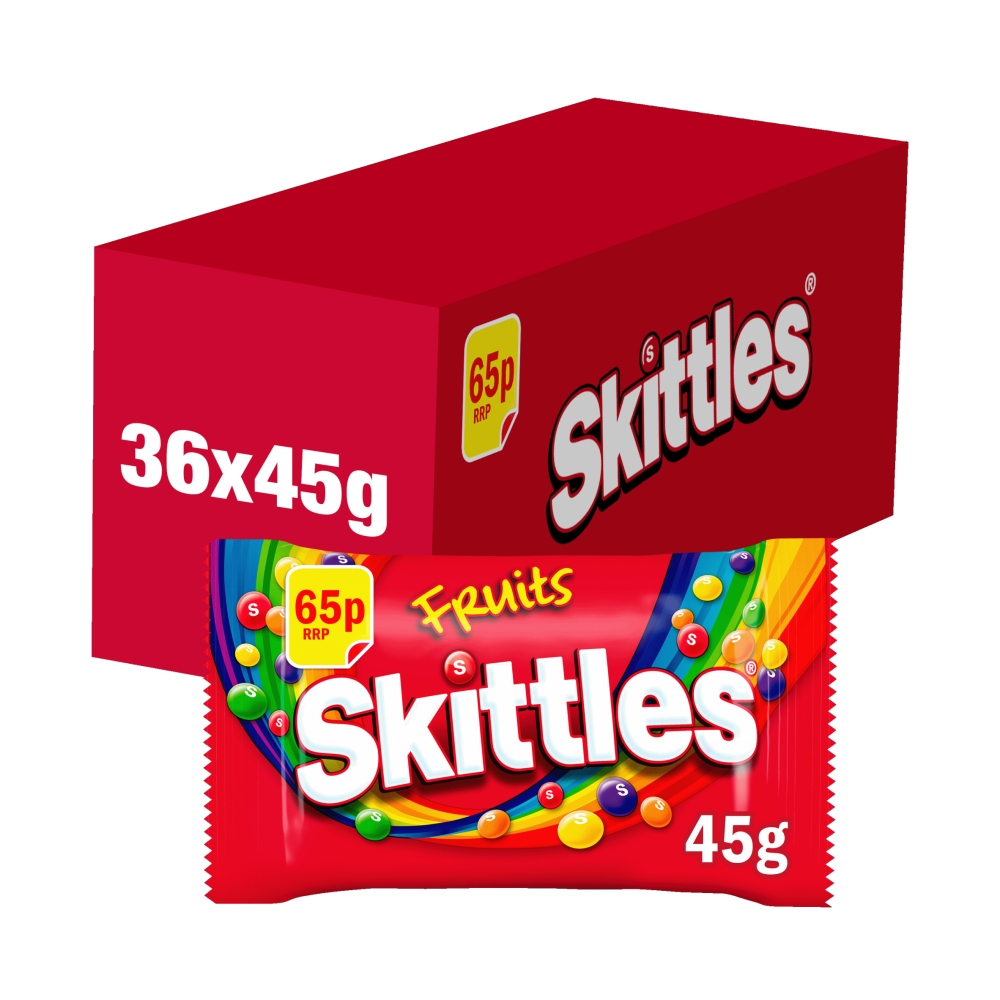 315490_1.jpg Skittles Vegan Chewy Sweets Fruit Flavoured Bag 45g - Image 1