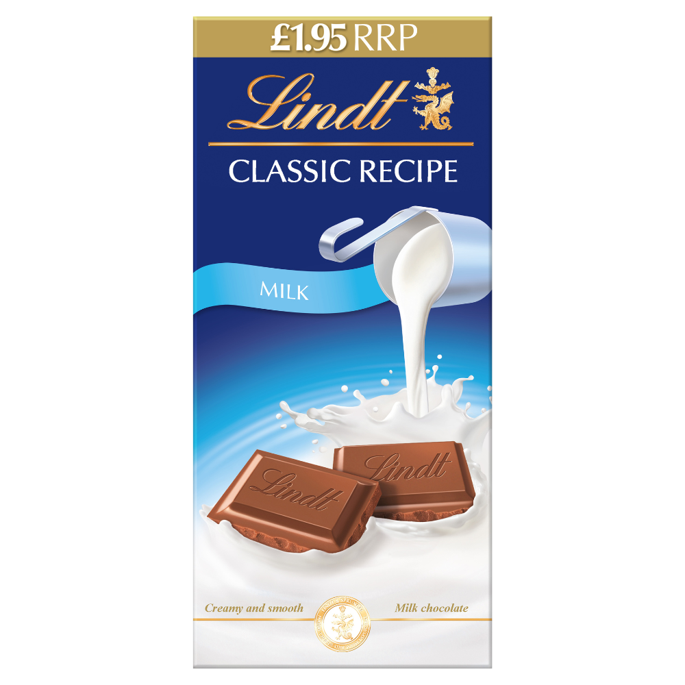 316083_lindt_classics_milk_block_1.95_pmp.png Lindt Classic Recipe Milk Chocolate Bar 100g - Image 1
