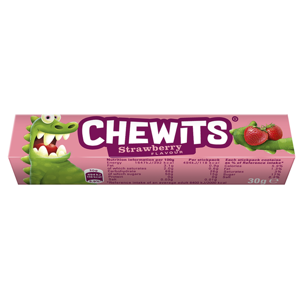 316096_b.png Chewits Strawberry Flavour Stick Pack 30g - Image 1