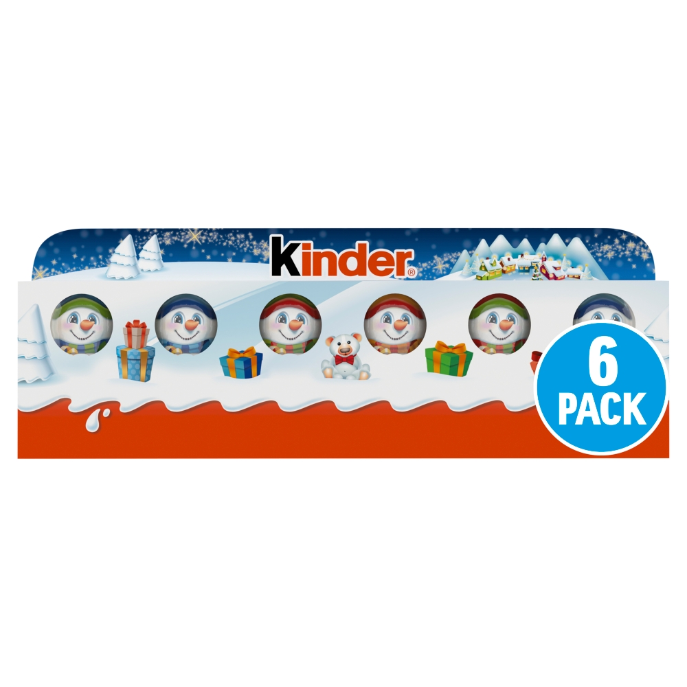 316204_kinder_christmas_figures_6pk_9a_.jpg Kinder Milk Chocolate Christmas Mini Figures 90g - Image 1