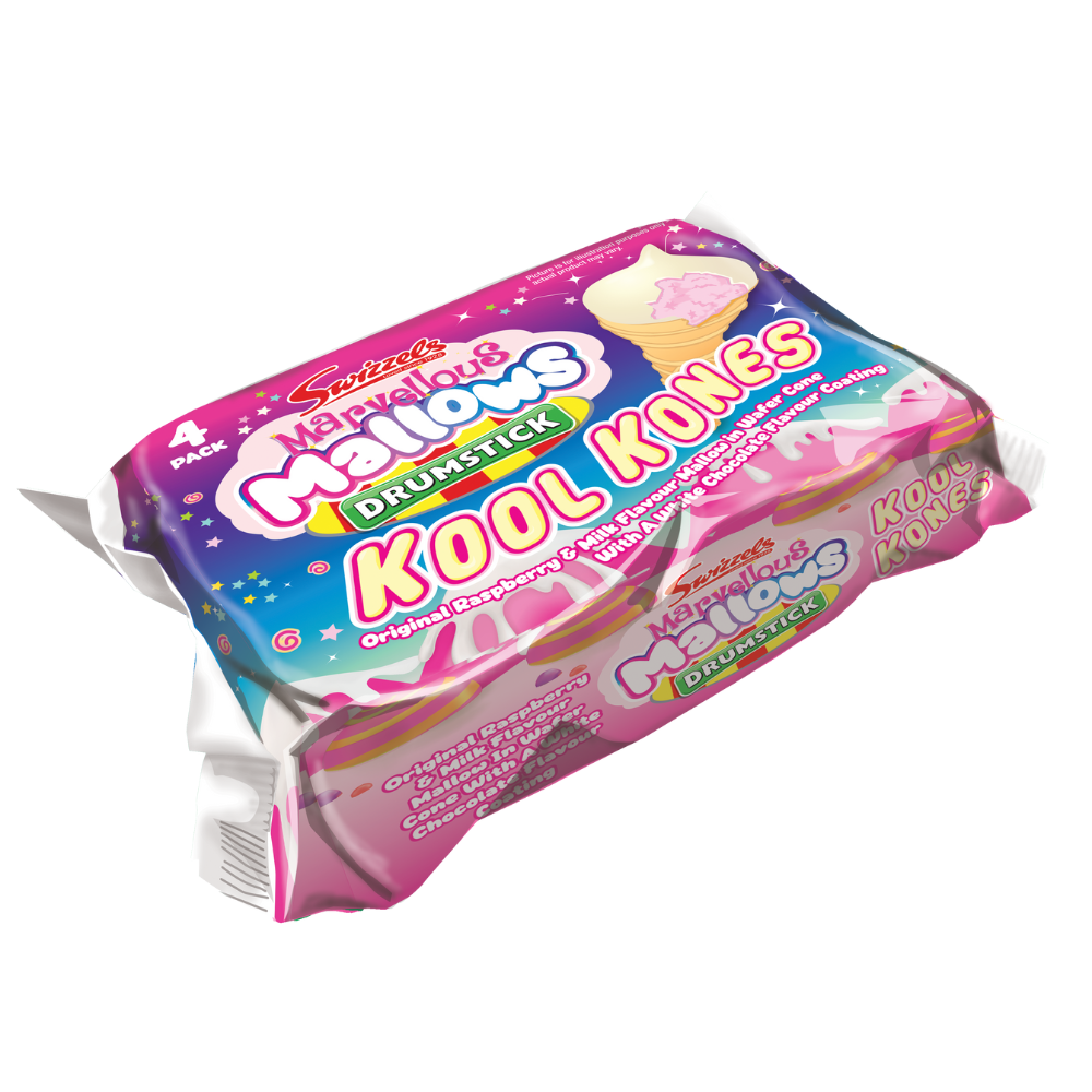 316288_a.png Swizzels Marvellous Mallows Drumstick Kool Kones 4 Pack - Image 1