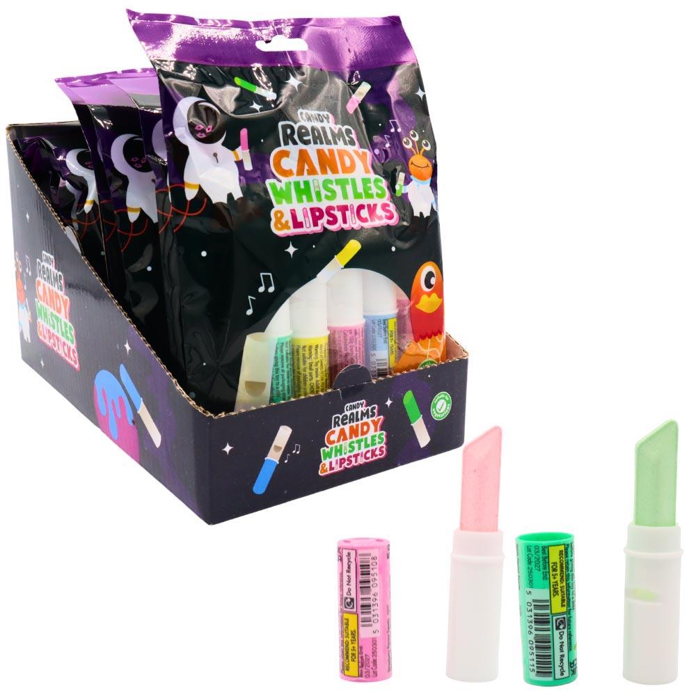 316800.jpg Candy Realms Candy Whistles & Lipsticks Bag 30g - Image 1