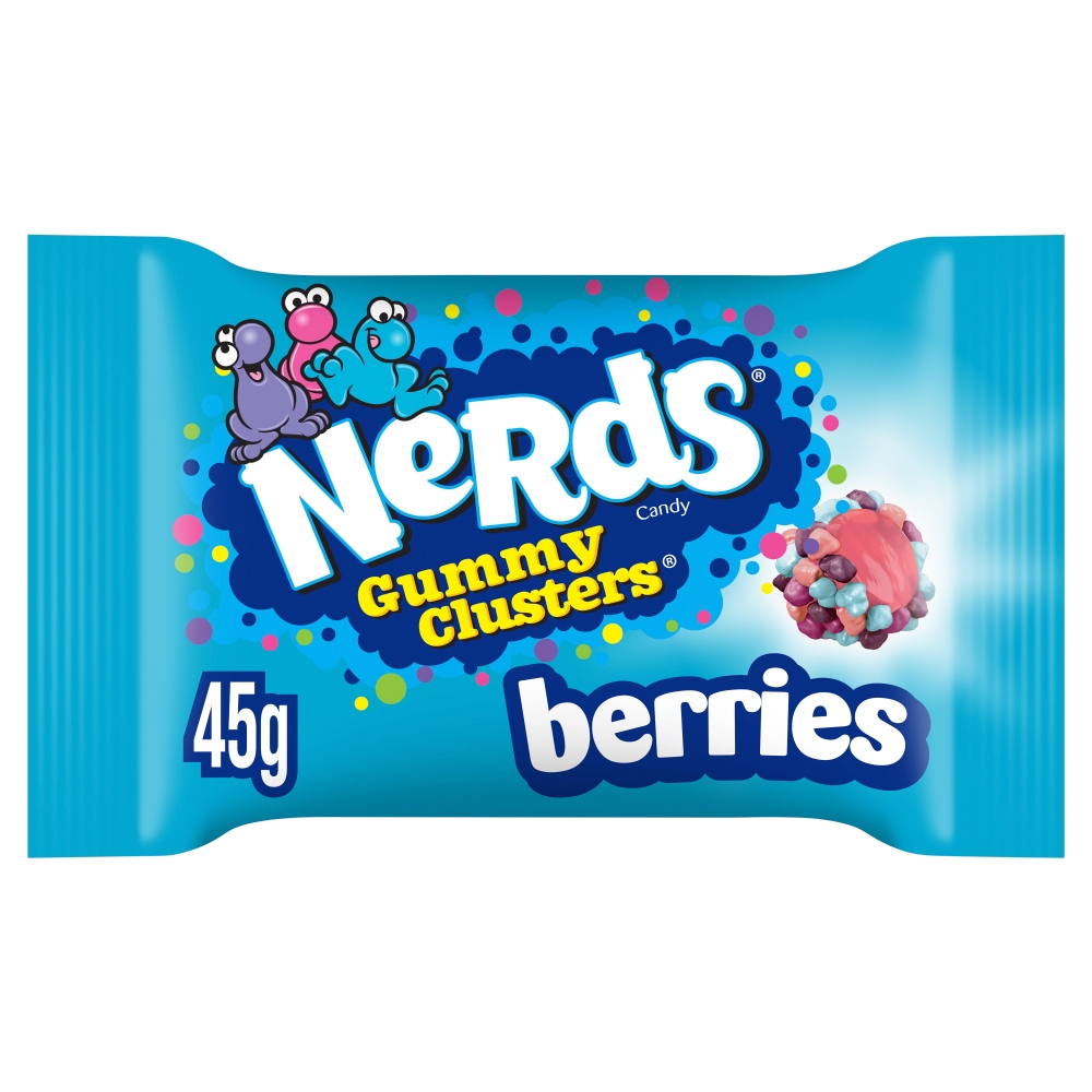 317086_nerds_berries_gummy_clusters_a_.jpg Nerds Gummy Clusters Berries Fruit Flavour Candy Bag 45g - Image 1