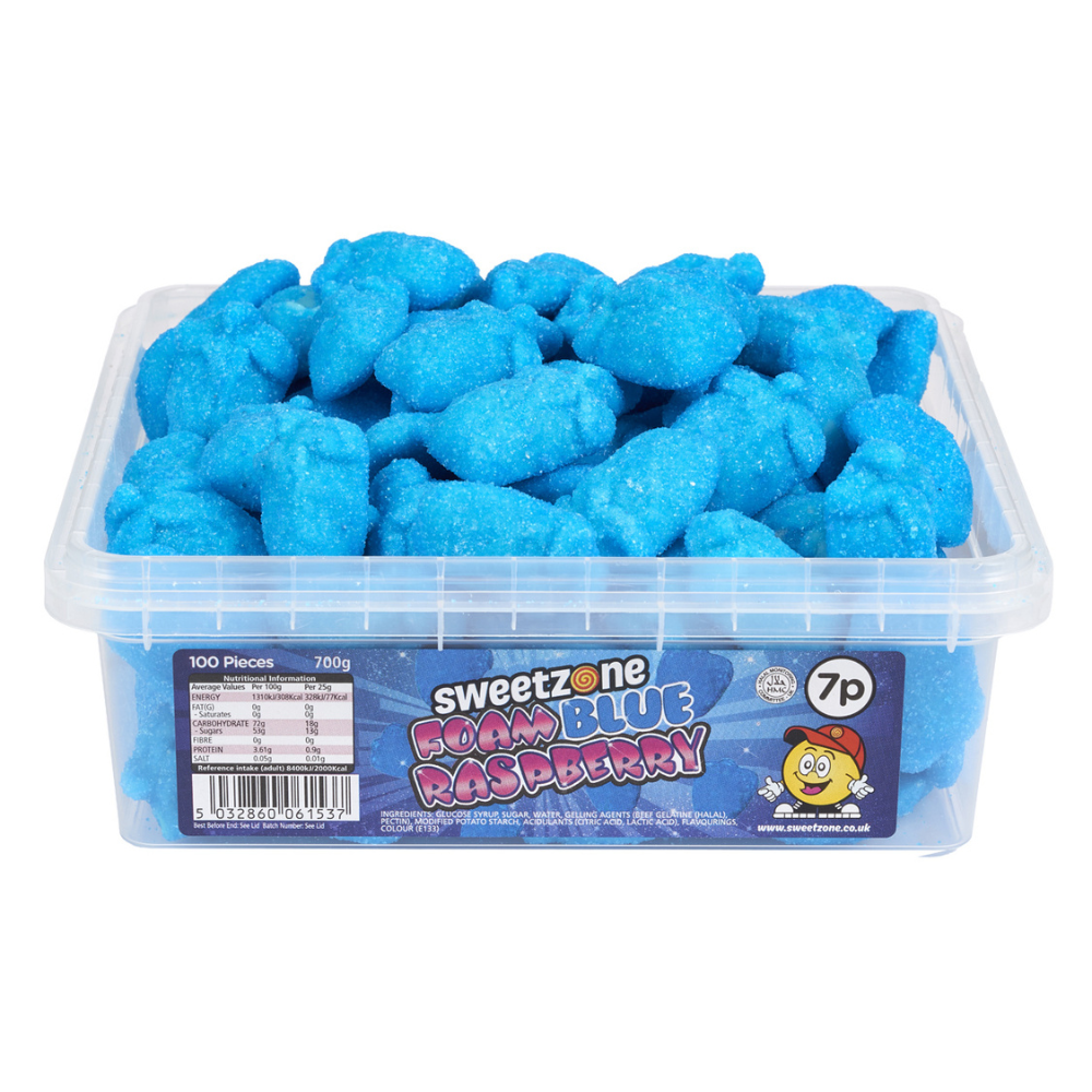 317421_sz_foam_blue_raspberry_7p_tub_pmp_.png Sweetzone Foam Blue Raspberry Slices Tub 700g - Image 1