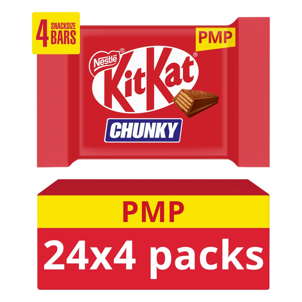 317724_kit_kat_chunky_milk_4pk_1.50_pmp_a_.jpg KitKat Chunky Milk Chocolate Bar 4 Pack Multipack 128g - Image 1