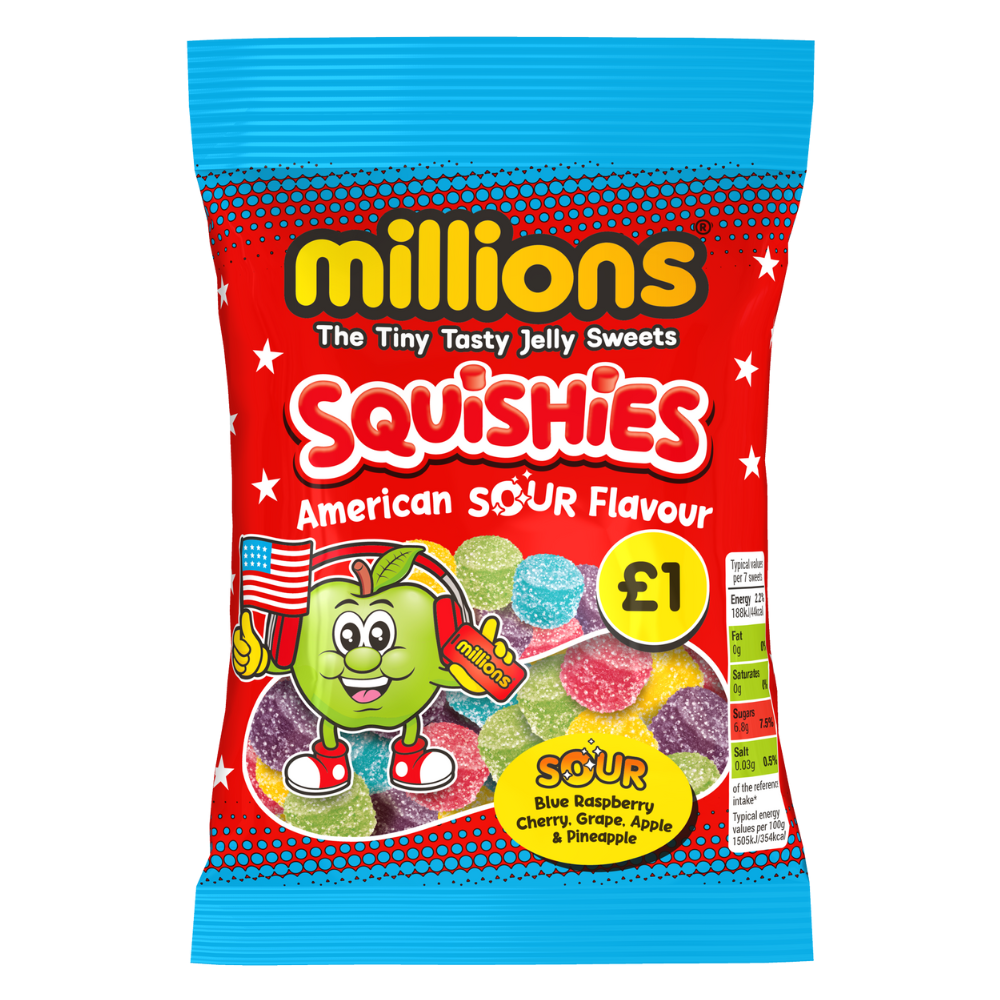 Millions Squishies American Sour Bag 100g - Image 2