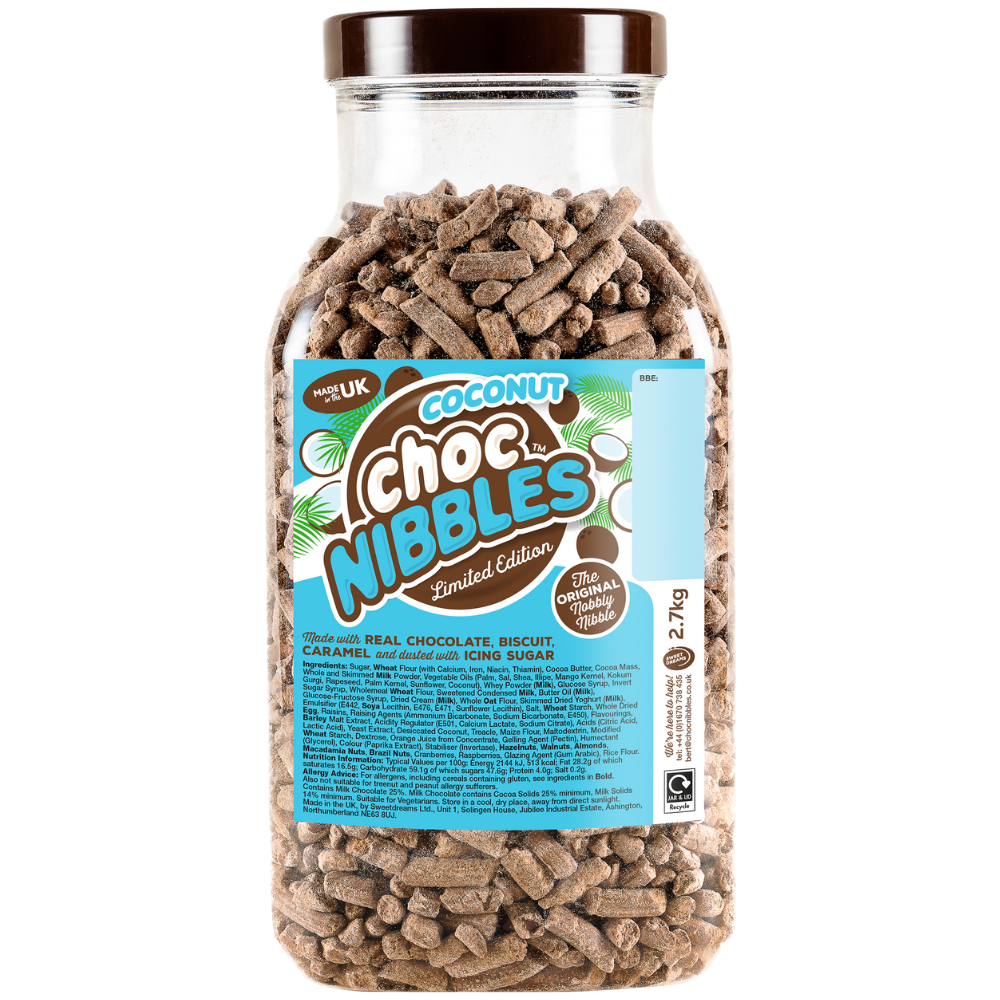 317805_1.png Sweet Dreams Limited Edition Coconut Choc Nibbles Jar 2.7kg - Image 1