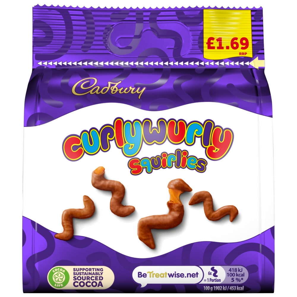 317824_cadbury_curly_wurly_squirlies_1.69.jpg Cadbury Curly Wurly Squirlies Chocolate Bag 85g - Image 1