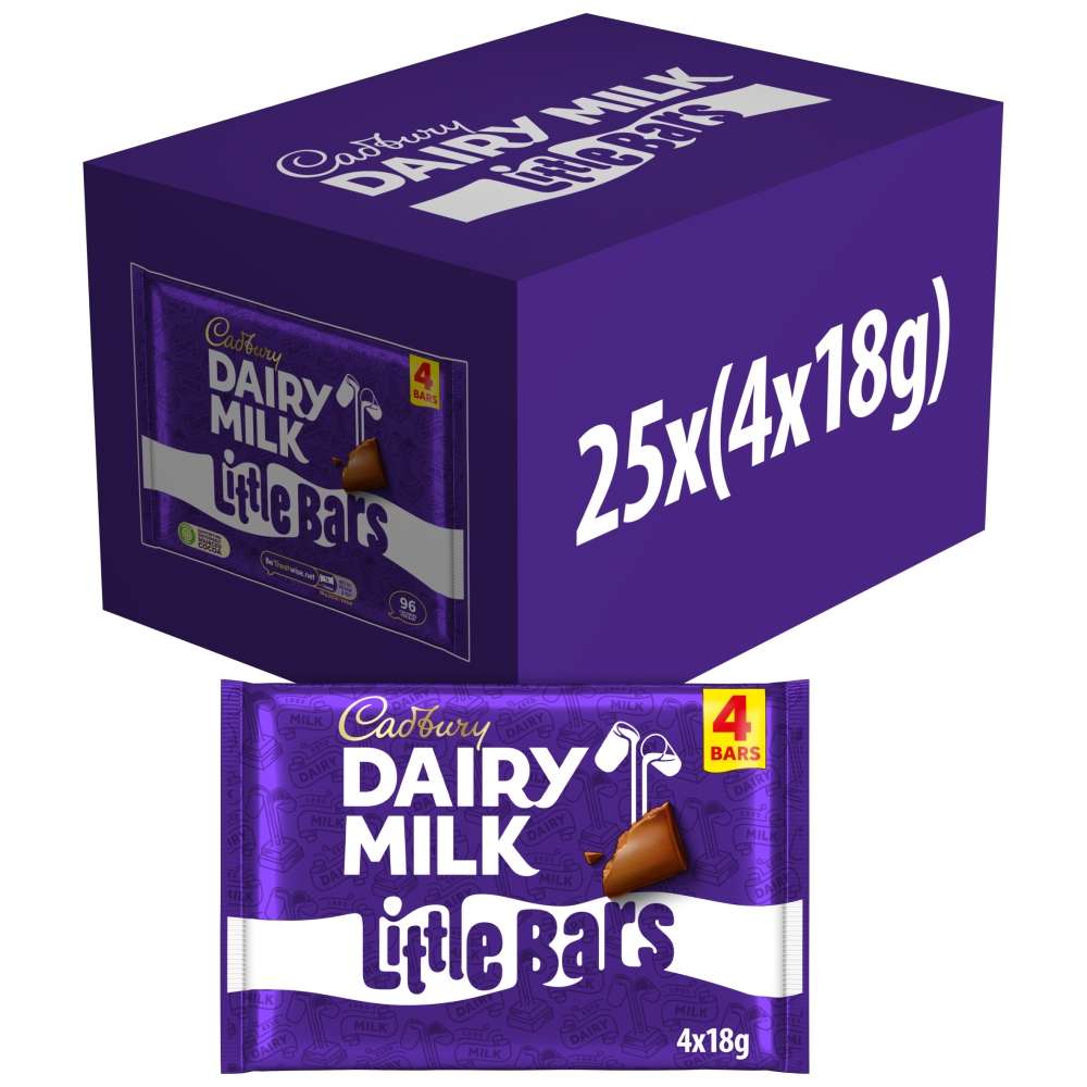 317886_1.jpg Cadbury Dairy Milk Little Bars 4 Pack Multipack 72g - Image 1