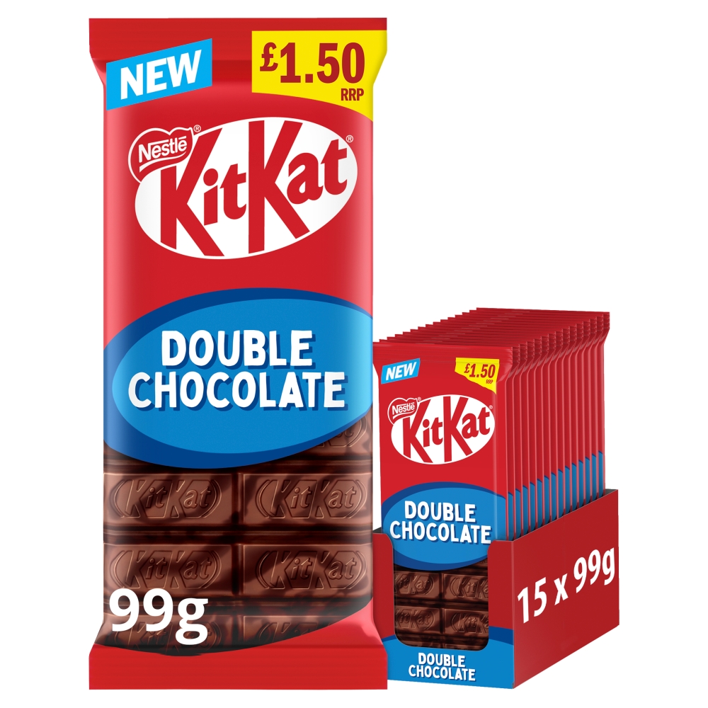 317944_kitkat_double_chocolate_block_1.50_a.jpg KitKat Double Chocolate Sharing Bar 99g - Image 1