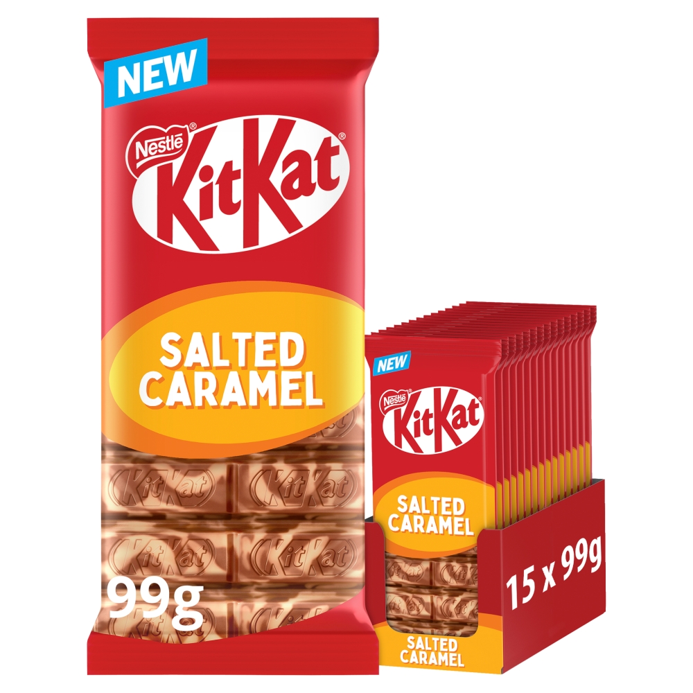 317948_kitkat_salted_caramel_block_a_.jpg KitKat Salted Caramel Chocolate Sharing Bar 99g - Image 1