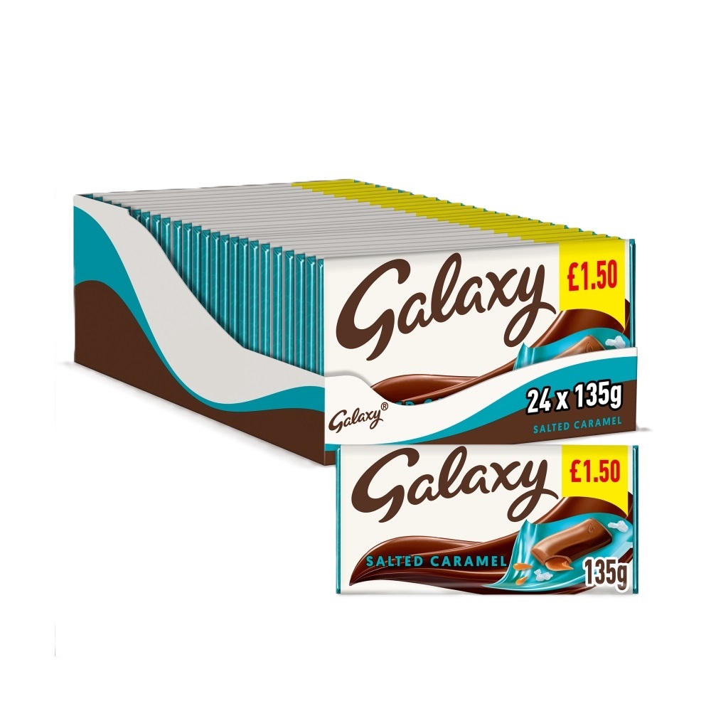 317956_galaxy_salted_caramel_block_1.50_p_1.jpg Galaxy Salted Caramel & Milk Chocolate Block Bar 135g - Image 1