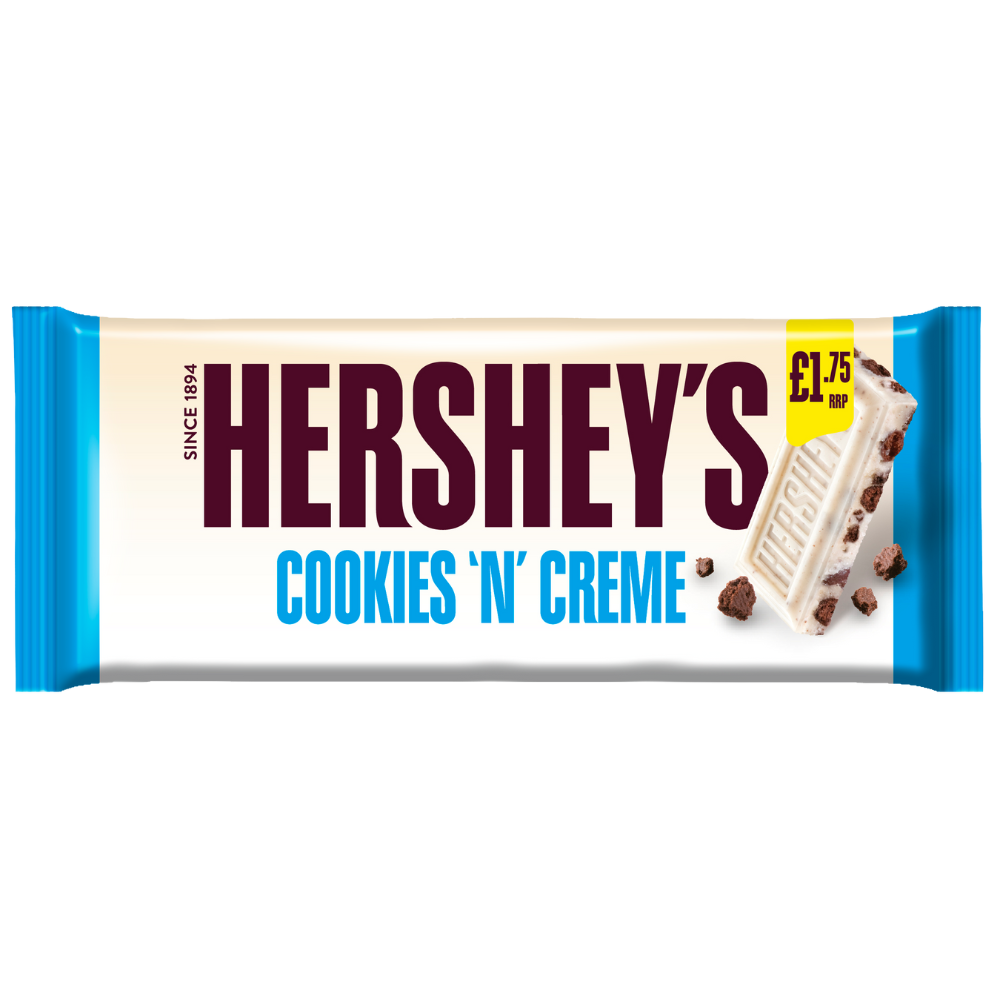 317991_hershey_s_cookie_n_cream_block_1.75.png Hershey's Cookies 'N' Creme Bar 90g - Image 1