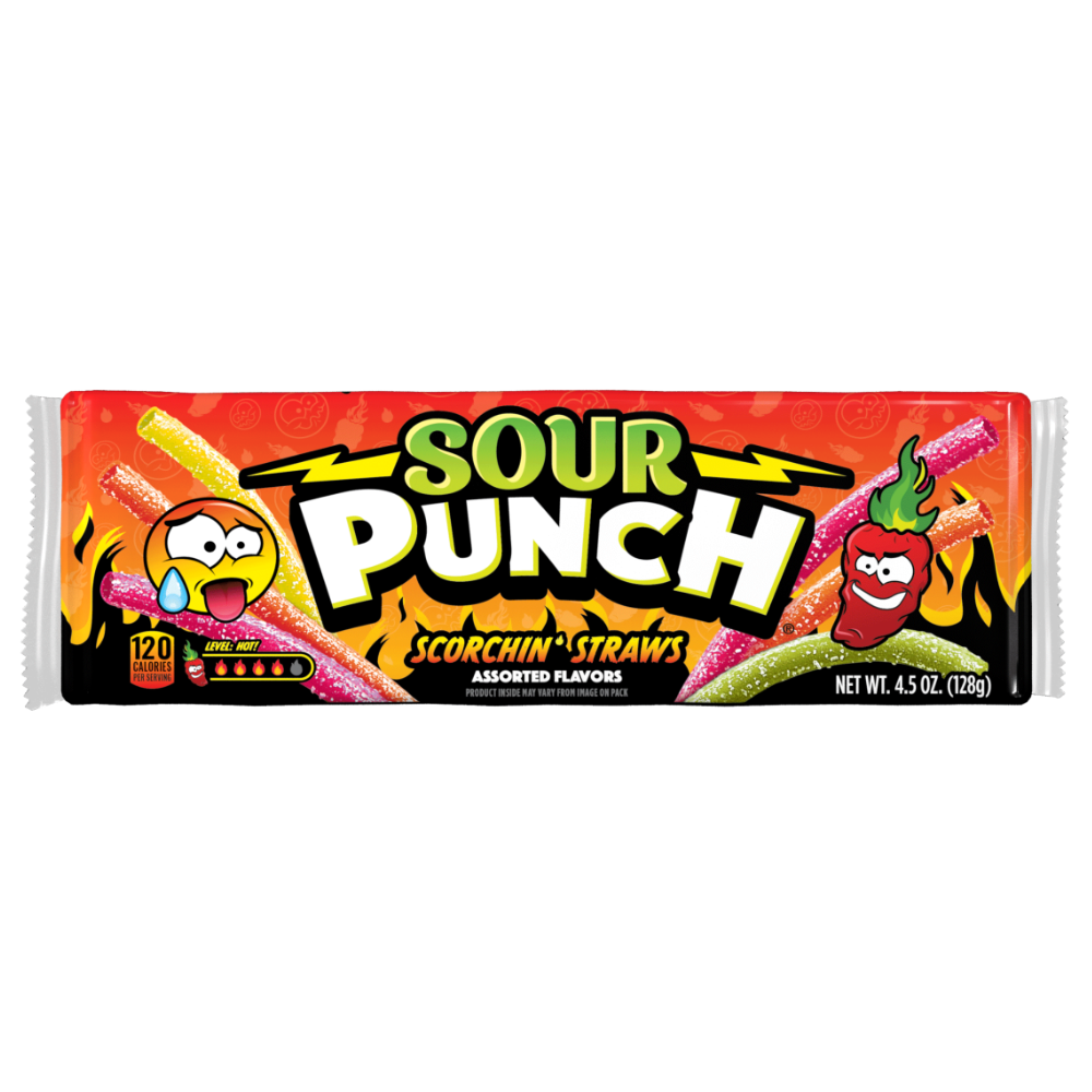 318029_1.png Sour Punch Scorchin Straws Pack 128g - Image 1