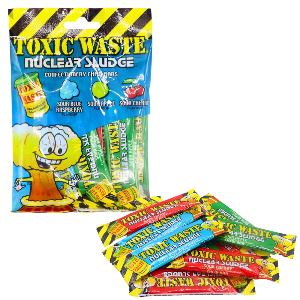 318081_toxic_waste_mini_chew_bar_bag_a.jpg Toxic Waste Nuclear Sludge Mini Chew Bars Bag 80g - Image 1